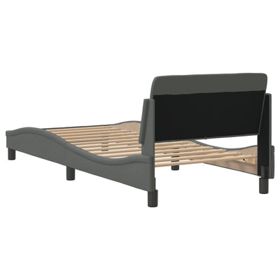 Bed Frame without Mattress Dark Grey 90x190 cm Fabric