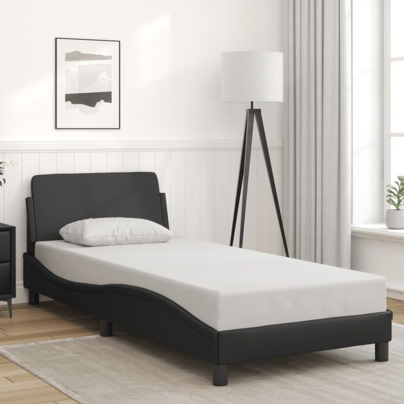 Bed Frame without Mattress Black 90x190 cm Faux Leather