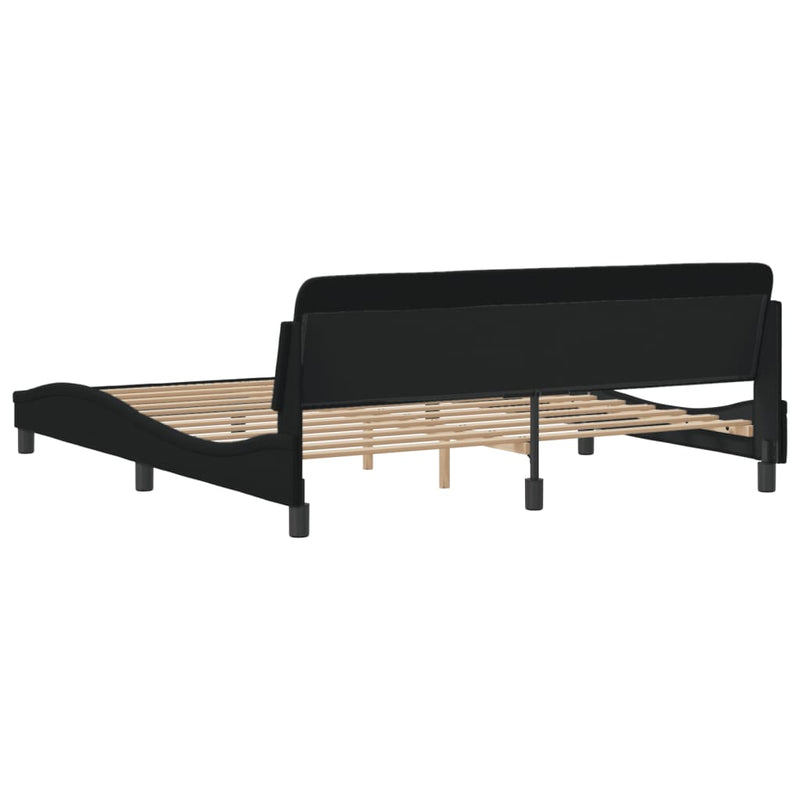 Bed Frame without Mattress Black 183x203 cm King Fabric