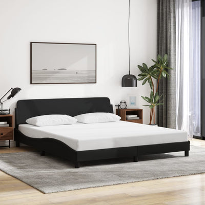 Bed Frame without Mattress Black 183x203 cm King Fabric