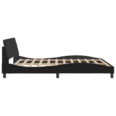 Bed Frame with Headboard Black 183x203 cm King Size Faux Leather