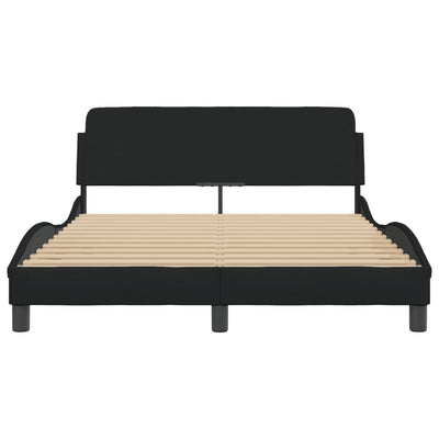 Bed Frame without Mattress Black 137x187 cm Double Fabric