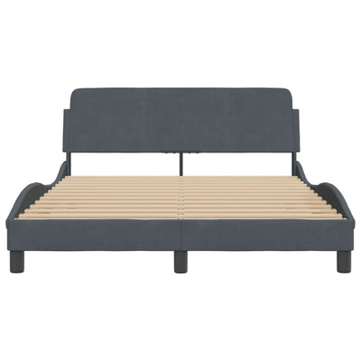 Bed Frame without Mattress Dark Grey 137x187 cm Double Velvet