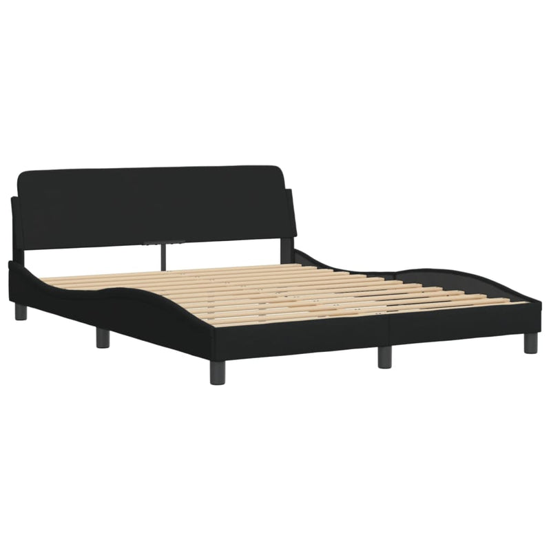 Bed Frame without Mattress Black 152x203 cm Queen Fabric