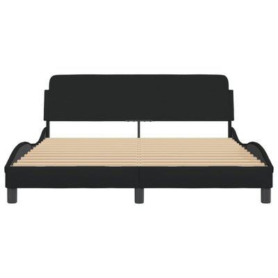 Bed Frame without Mattress Black 152x203 cm Queen Fabric