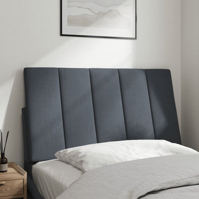 Headboard Cushion Dark Grey 90 cm Velvet