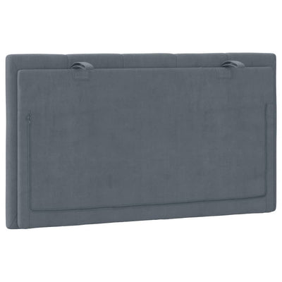 Headboard Cushion Dark Grey 90 cm Velvet