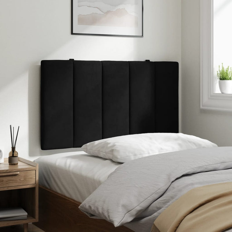 Headboard Cushion Black 90 cm Velvet