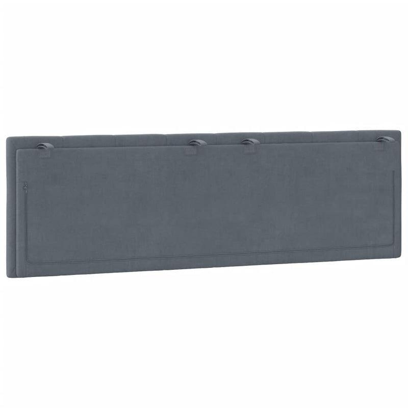 Headboard Cushion Dark Grey 153 cm Velvet