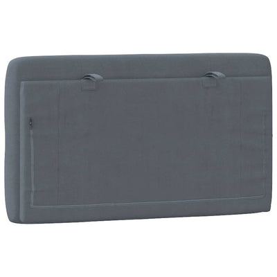 Headboard Cushion Dark Grey 90 cm Velvet