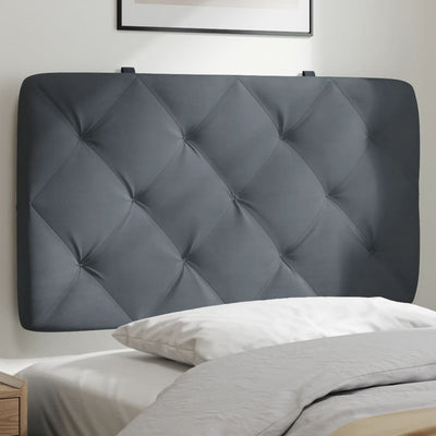 Headboard Cushion Dark Grey 90 cm Velvet