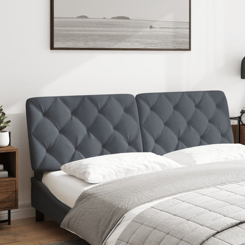 Headboard Cushion Dark Grey 153 cm Velvet