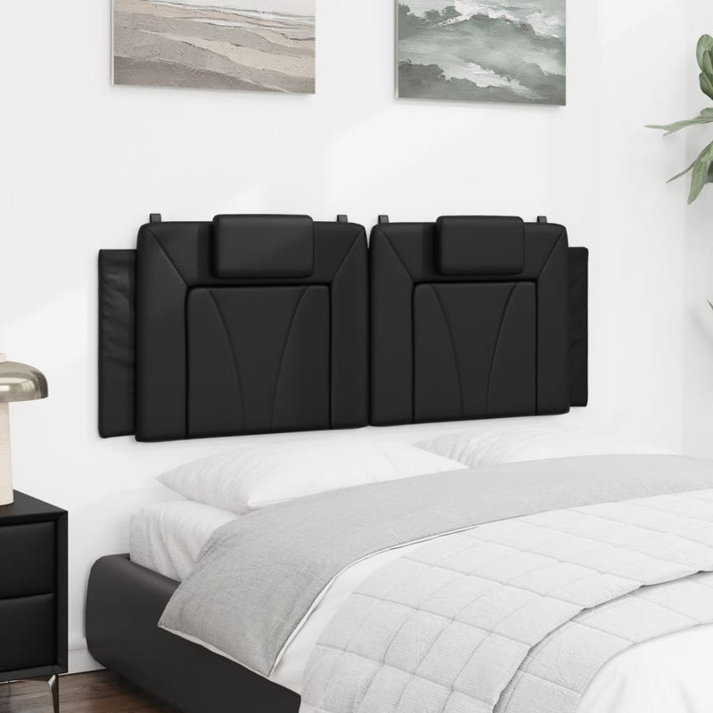 Headboard Cushion Black 137 cm Double Faux Leather