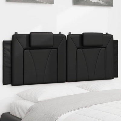 Headboard Cushion Black 137 cm Double Faux Leather