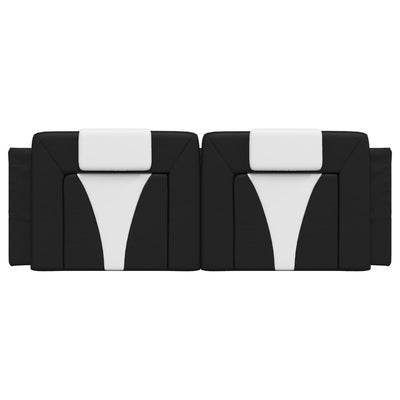 Headboard Cushion Black and White 137 cm Faux Leather