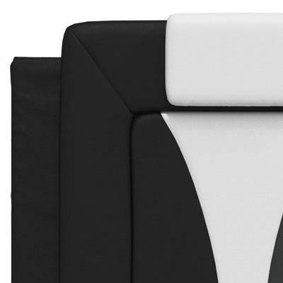 Headboard Cushion Black and White 137 cm Faux Leather