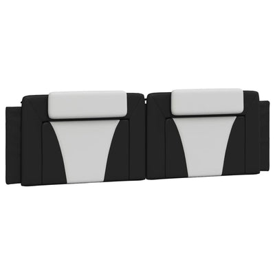 Headboard Cushion Black and White 183 cm Faux Leather