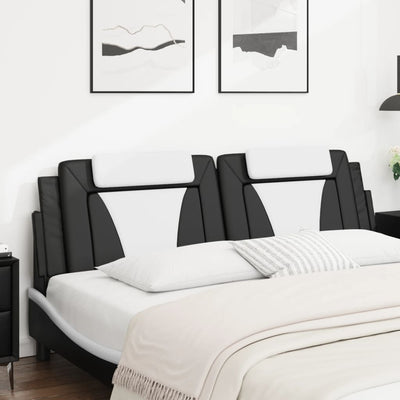 Headboard Cushion Black and White 183 cm Faux Leather