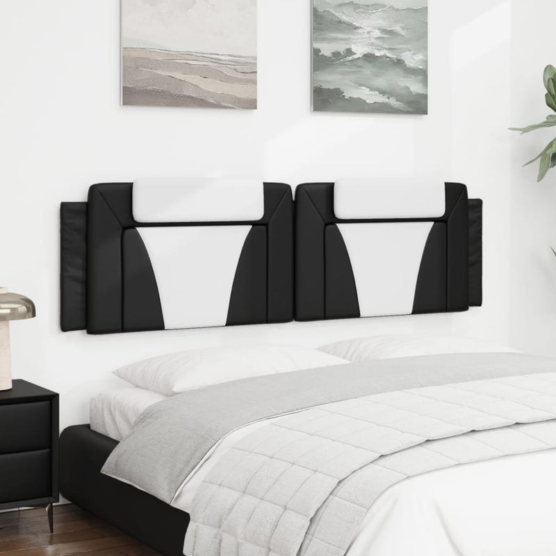 Headboard Cushion Black and White 183 cm Faux Leather