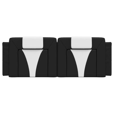 Headboard Cushion Black and White 153 cm Faux Leather