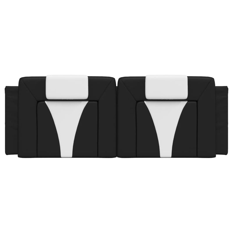 Headboard Cushion Black and White 153 cm Faux Leather