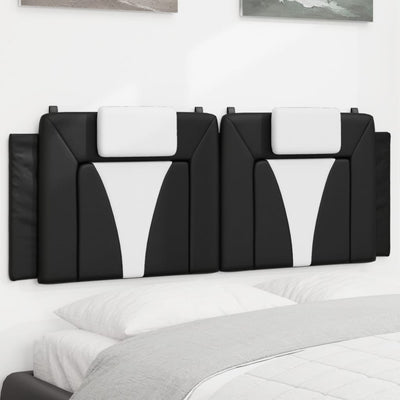 Headboard Cushion Black and White 153 cm Faux Leather
