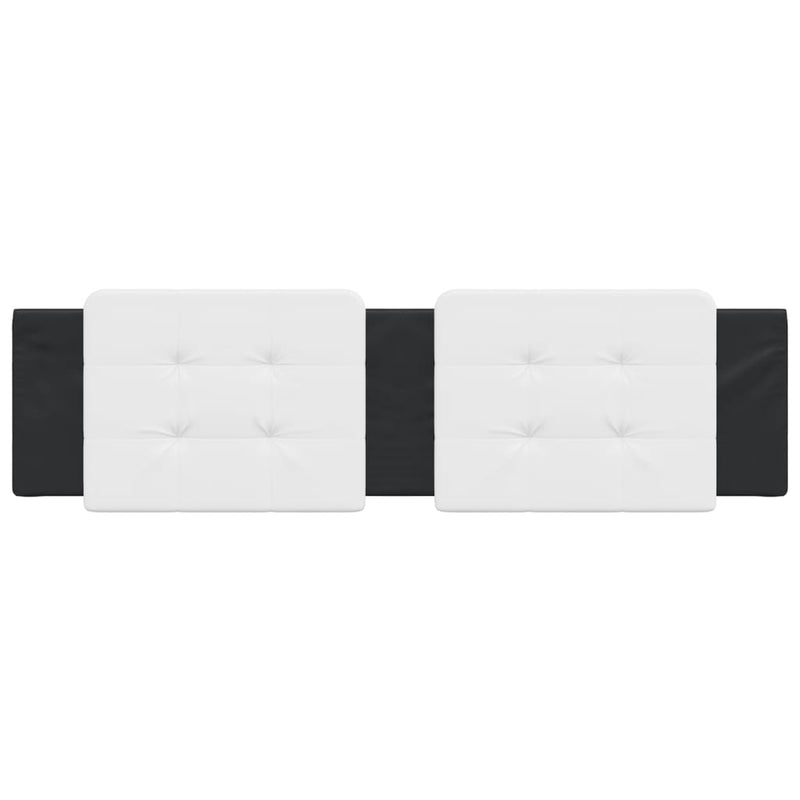 Headboard Cushion Black and White 183 cm Faux Leather