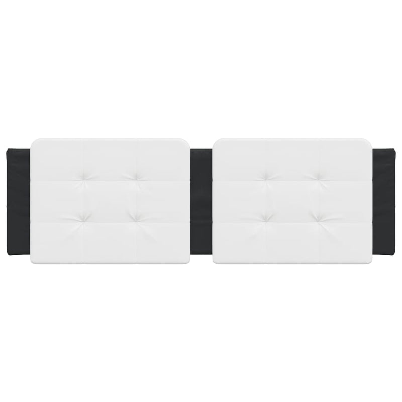 Headboard Cushion Black and White 153 cm Faux Leather