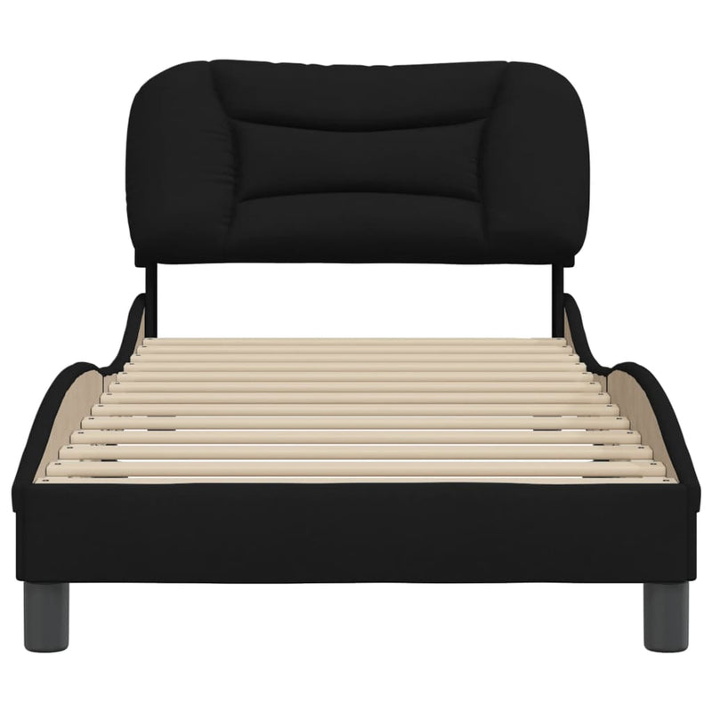 Bed Frame without Mattress Black 90x190 cm Fabric