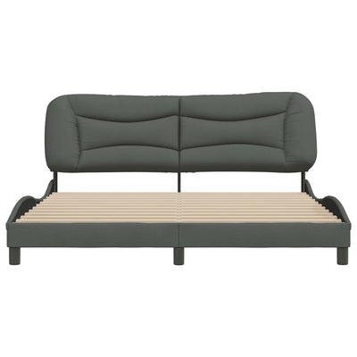 Bed Frame without Mattress Dark Grey 183x203 cm King Fabric