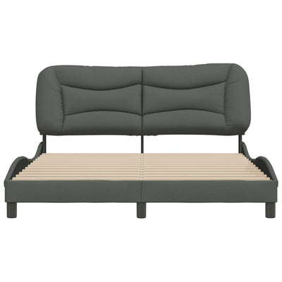 Bed Frame without Mattress Dark Grey 152x203 cm Queen Fabric