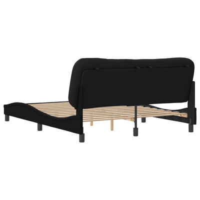 Bed Frame without Mattress Black 152x203 cm Queen Fabric