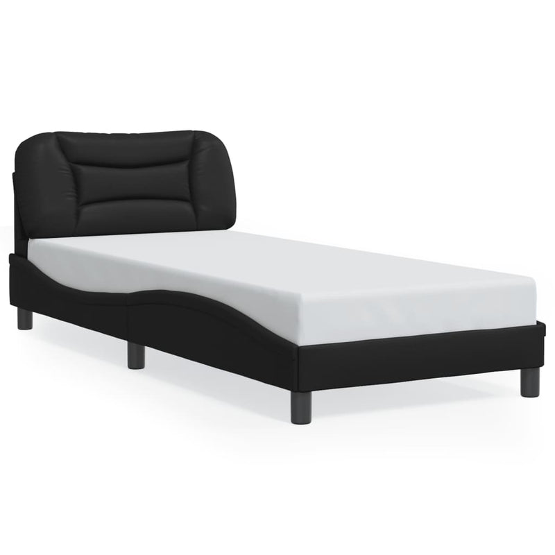 Bed Frame without Mattress Black 90x190 cm Faux Leather