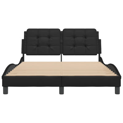 Bed Frame without Mattress Black 137x187 cm Double Faux Leather