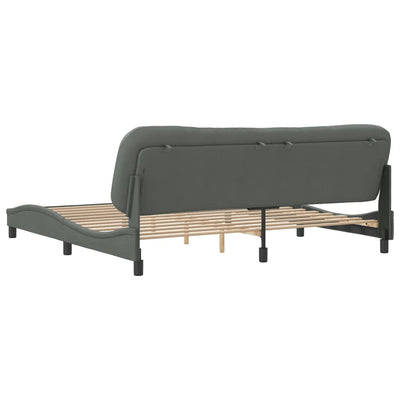 Bed Frame without Mattress Dark Grey 183x203 cm King Fabric