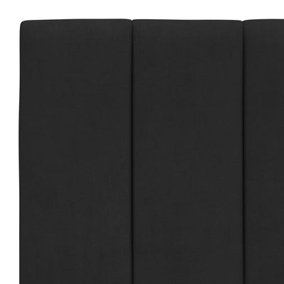 Bed Frame with Headboard Black 92x187 cm Single Size Velvet
