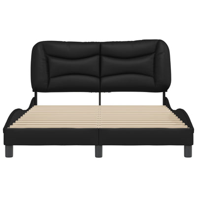 Bed Frame without Mattress Black 137x187 cm Double Faux Leather