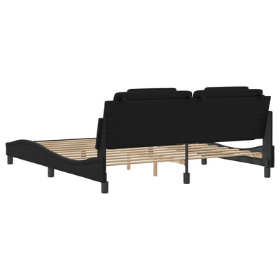 Bed Frame without Mattress Black 183x203 cm King Faux Leather