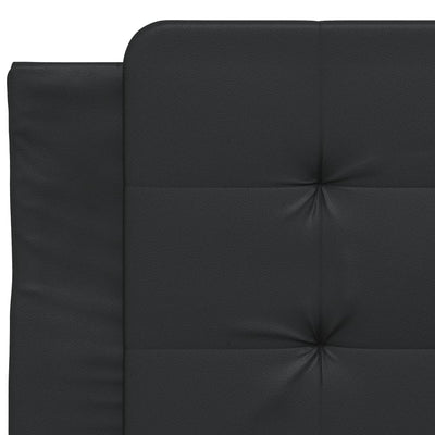 Bed Frame with Headboard Black 106x203 cm King Single Size Faux Leather