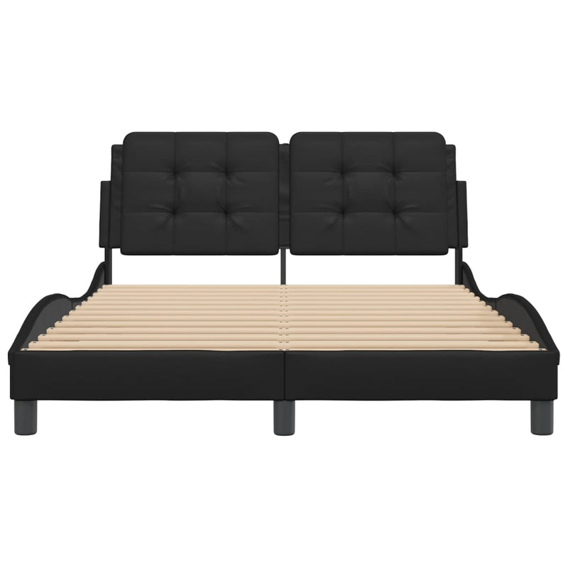 Bed Frame without Mattress Black 137x187 cm Double Faux Leather