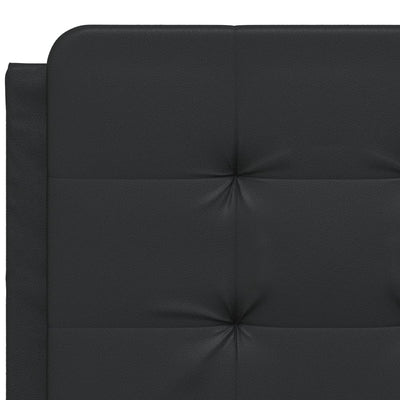 Bed Frame with Headboard Black 137x187 cm Double Size Faux Leather