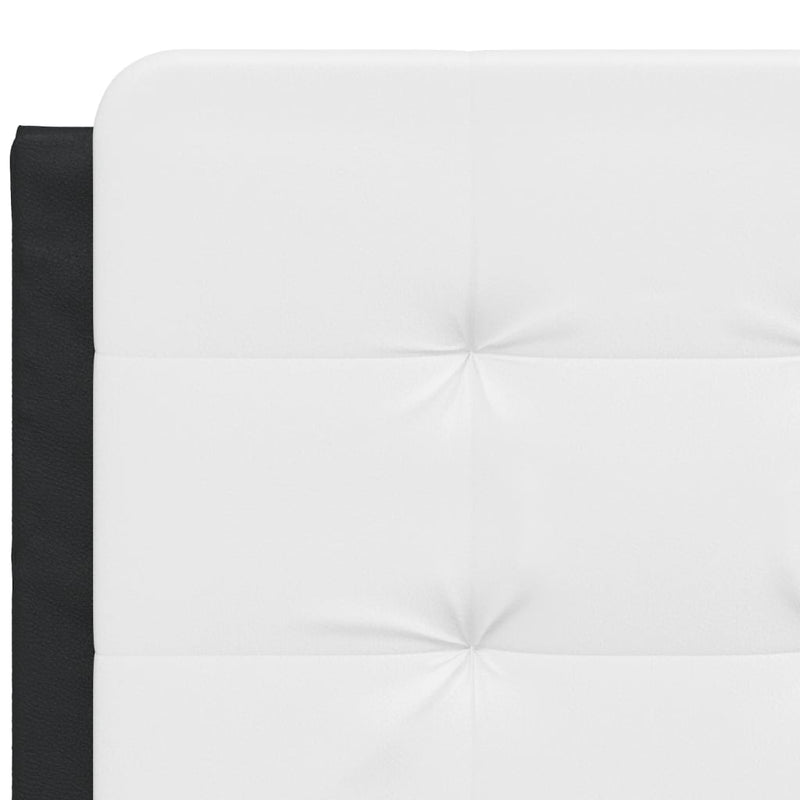 Bed Frame with Headboard Black and White 137x187 cm Double Size Faux Leather