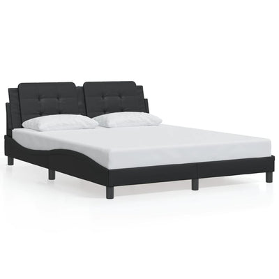 Bed Frame without Mattress Black 152x203 cm Queen Faux Leather