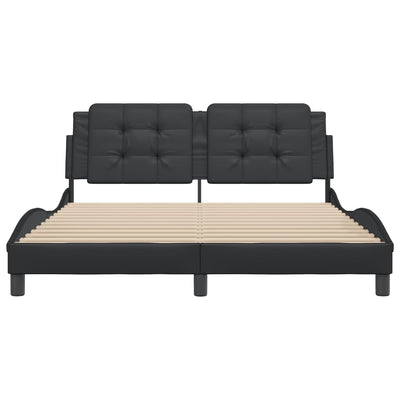 Bed Frame without Mattress Black 152x203 cm Queen Faux Leather