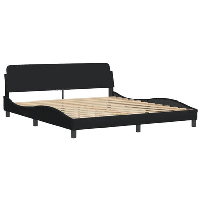 Bed Frame with LED Lights Black 183x203 cm King Size Fabric