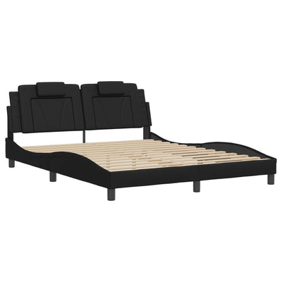 Bed Frame with LED without Mattress Black 152x203 cm Queen