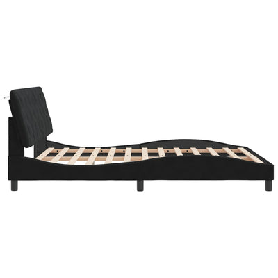 Bed Frame with LED Light Black 152x203 cm Velvet