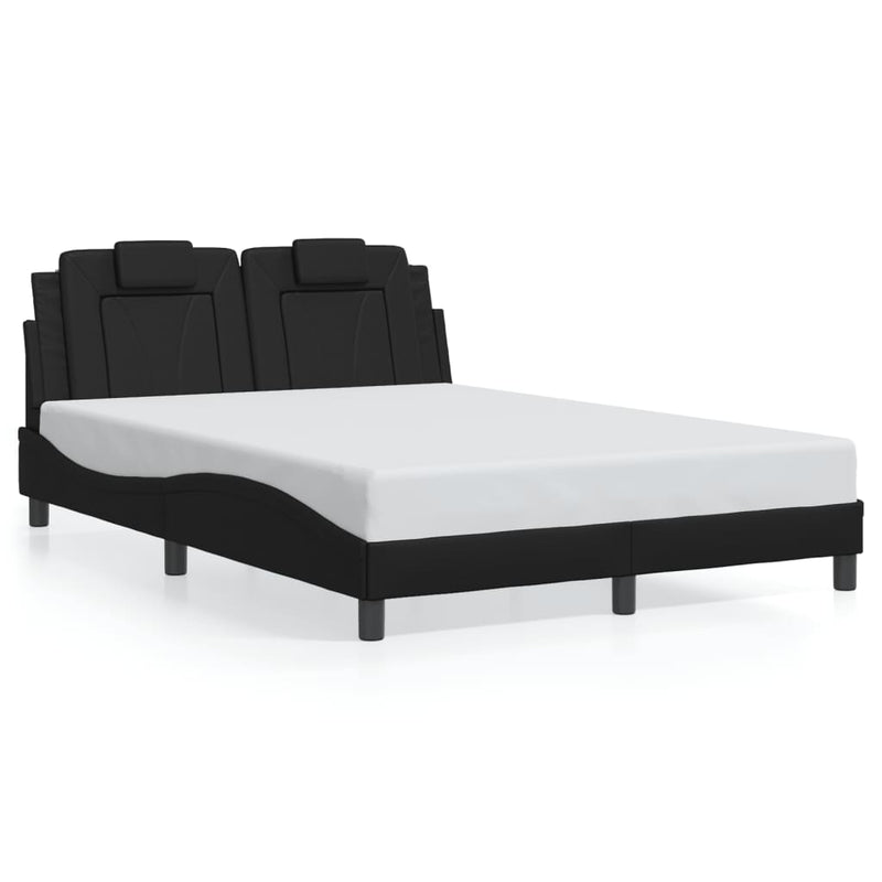 Bed Frame with LED without Mattress Black 137x187 cm Double