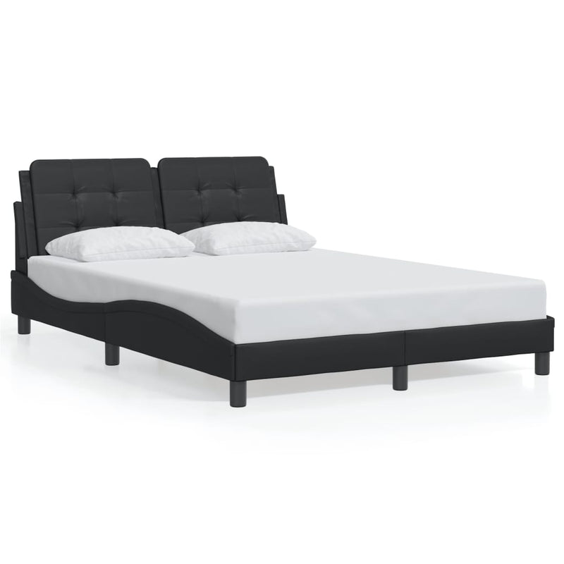 Bed Frame with LED without Mattress Black 137x187 cm Double