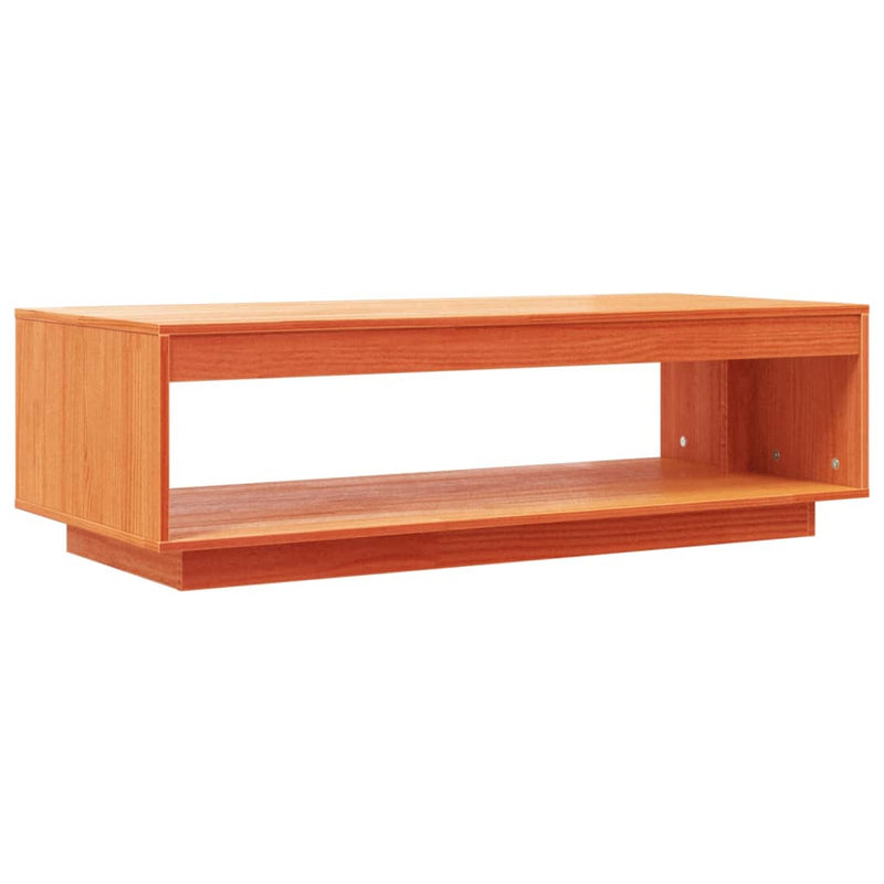 Coffee Table Wax Brown 110x50x33.5 cm Solid Wood Pine